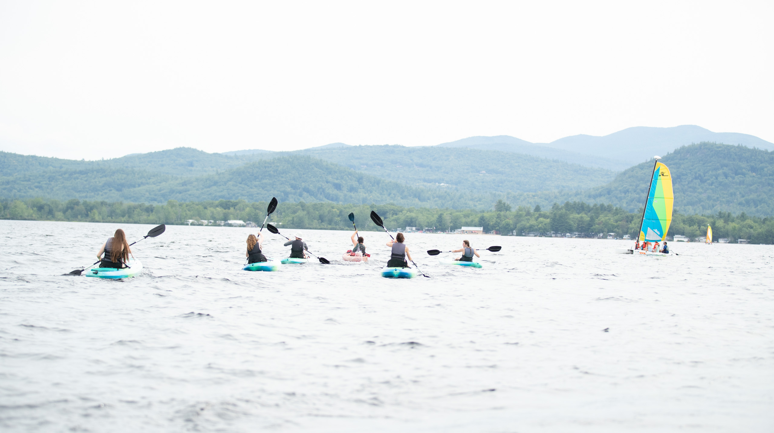 Kayaks on water.